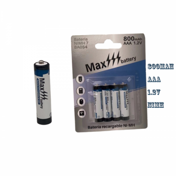4 piezas de NI-MH bateria recargable de AAA 800MAH 1.2V