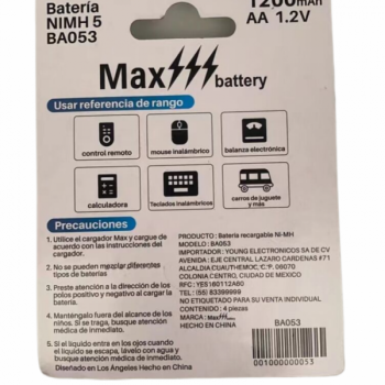 4 piezas de NI-MH bateria recargable de AA 1200MAH 1.2V