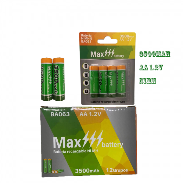 4 piezas de NI-MH bateria recargable de AA 3500MAH 1.2V