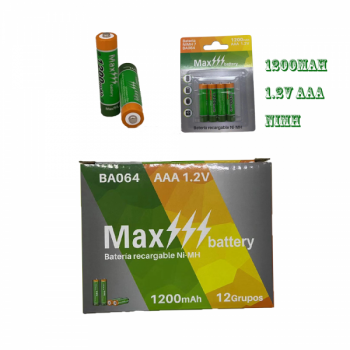 4 piezas de NI-MH bateria recargable de AAA  1200MAH 1.2V
