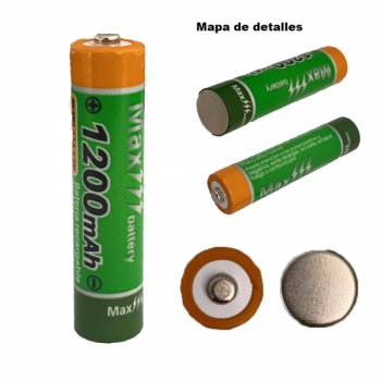 4 piezas de NI-MH bateria recargable de AAA  1200MAH 1.2V