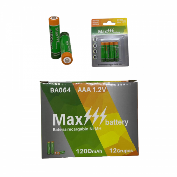 4 piezas de NI-MH bateria recargable de AAA  1200MAH 1.2V
